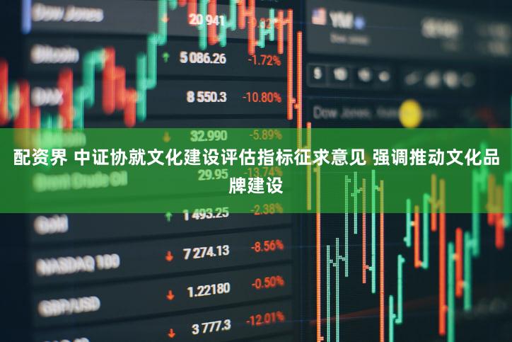 配资界 中证协就文化建设评估指标征求意见 强调推动文化品牌建设