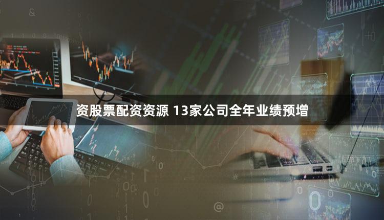 资股票配资资源 13家公司全年业绩预增