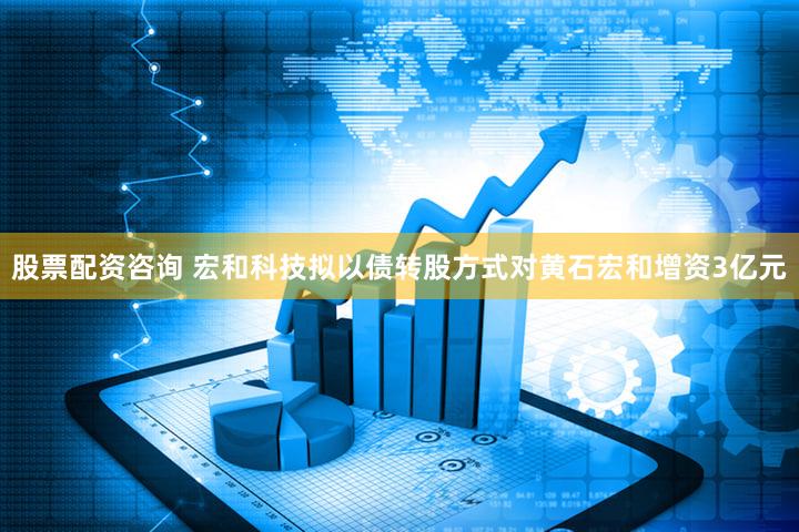 股票配资咨询 宏和科技拟以债转股方式对黄石宏和增资3亿元