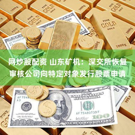 网炒股配资 山东矿机：深交所恢复审核公司向特定对象发行股票申请